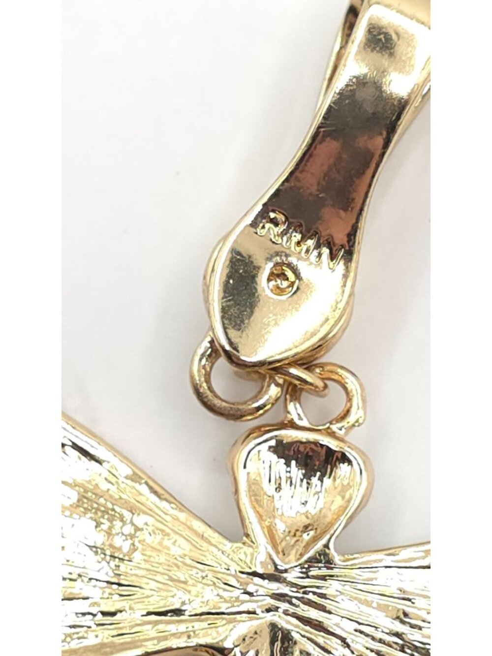 Dragonfly Pendant Charm With Green & Pink Crystals Gold-Tone Finish Lobster Clas - Picture 11 of 11